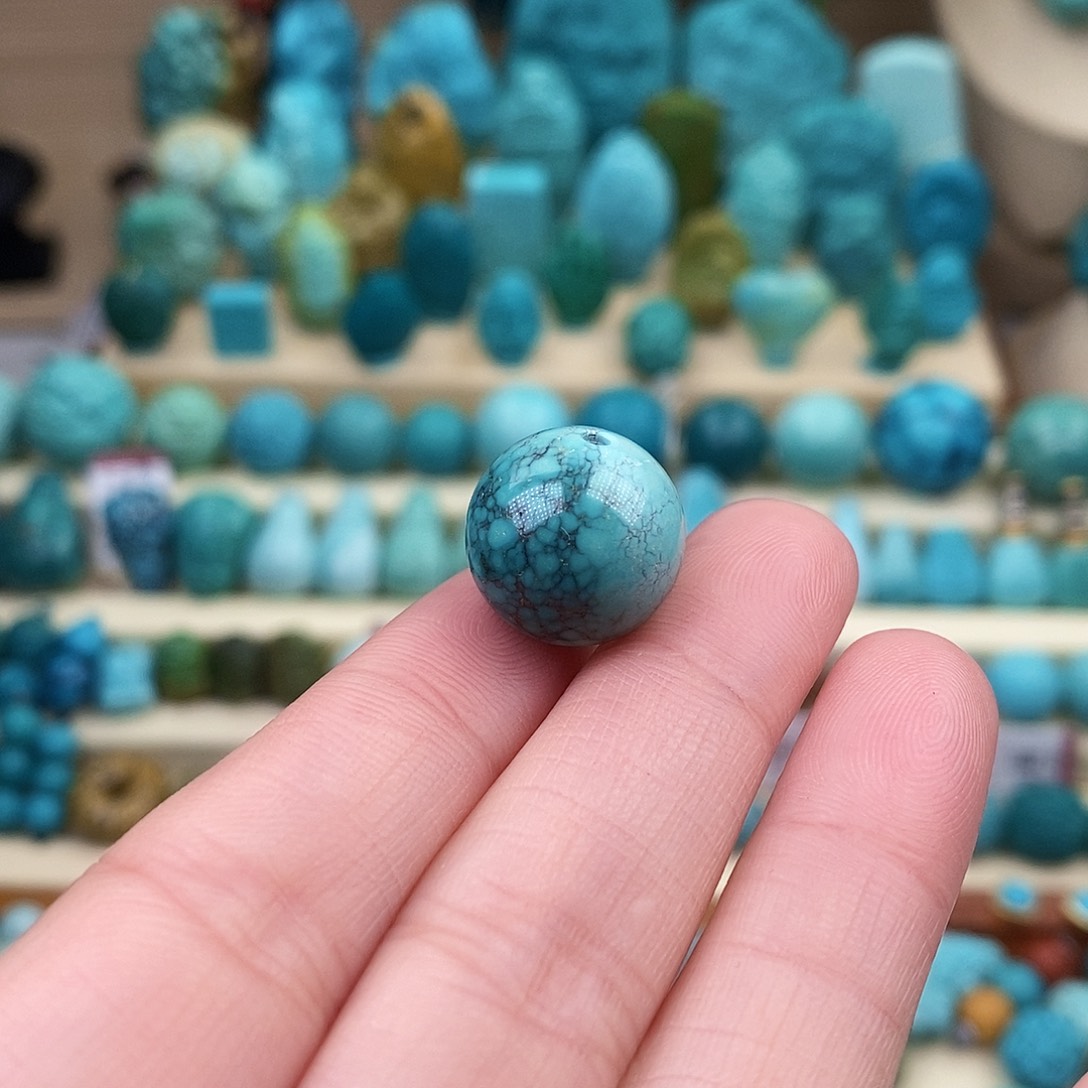 绿松石珠宝奇石未镶嵌15mm