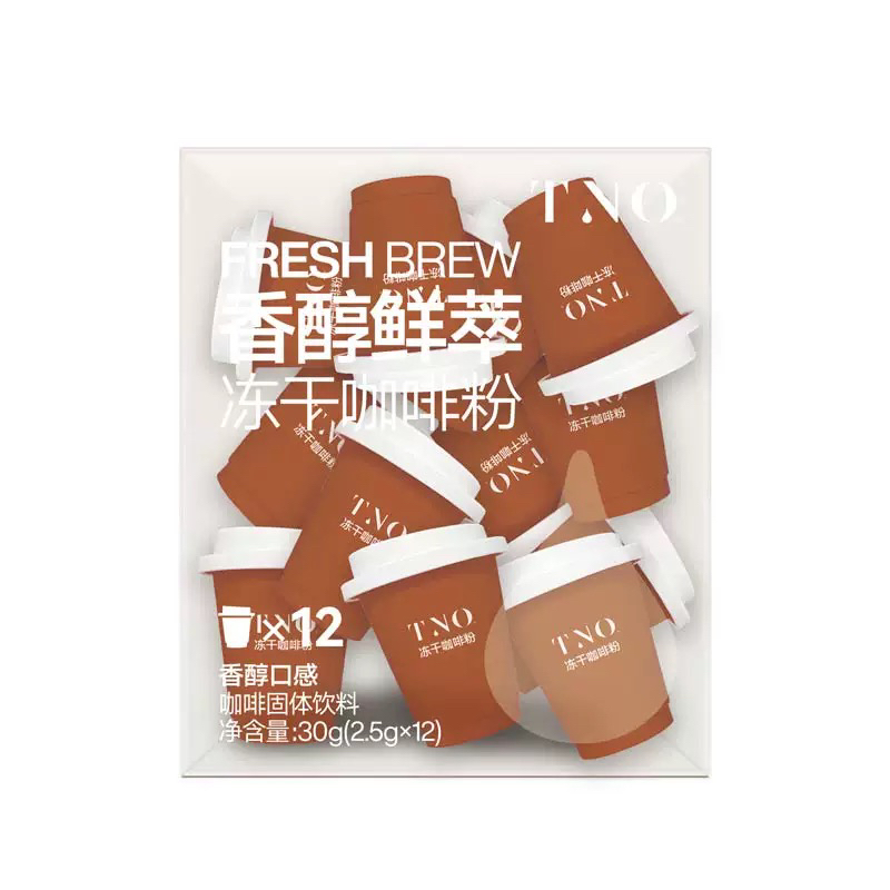 TNO香醇鲜萃冻干咖啡粉美式咖啡速溶拿铁黑咖啡2.5g*12杯