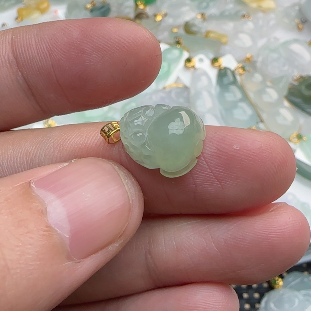 【闪购商品】翡翠吊坠(不含链)18K金镶嵌貔貅