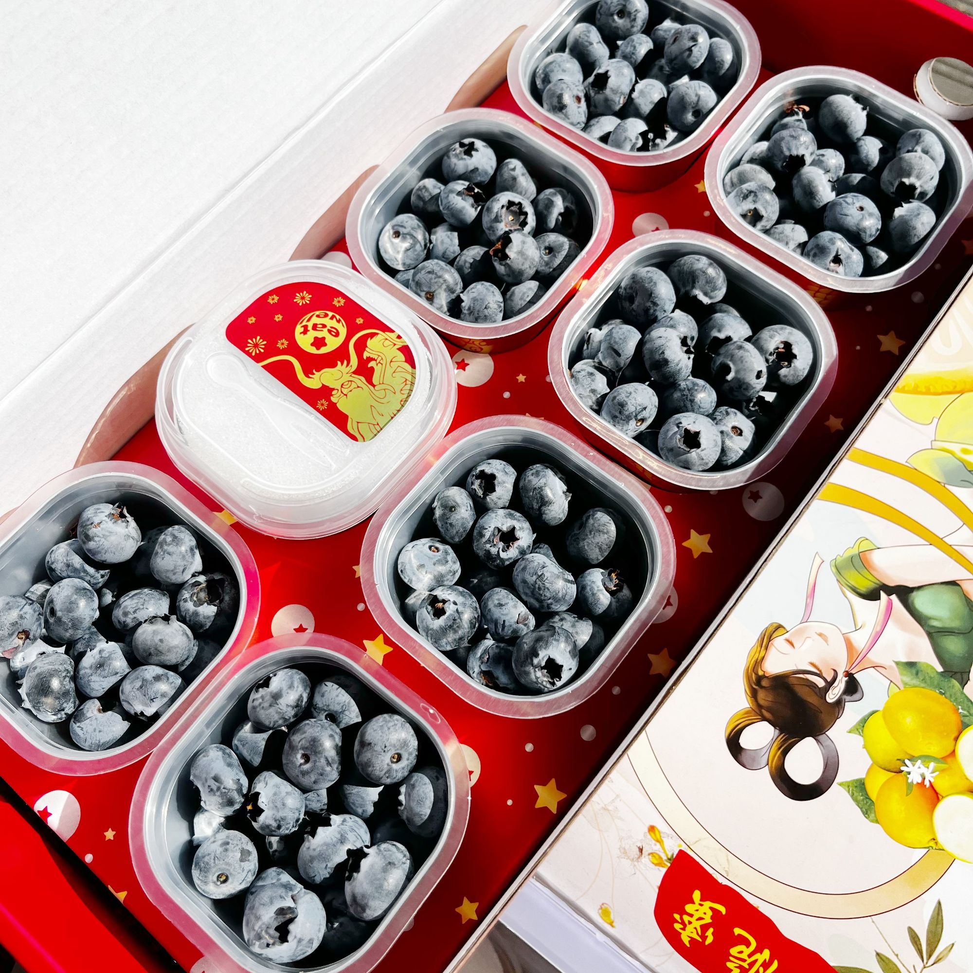 云南花香蓝莓L25礼盒装、单杯净果60g，共8杯云南省