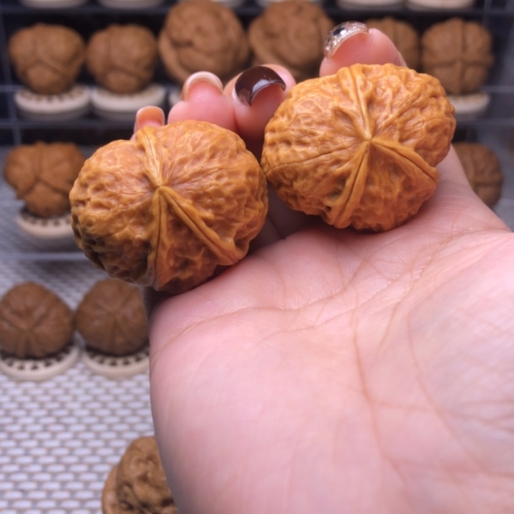 文玩核桃把件45号豹纹佛肚36尺