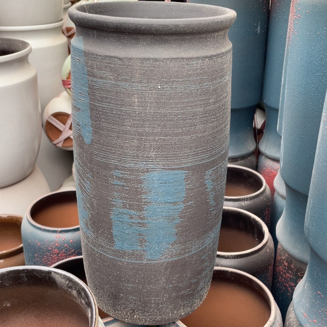 花盆紫砂高42口20刷兰微瑕