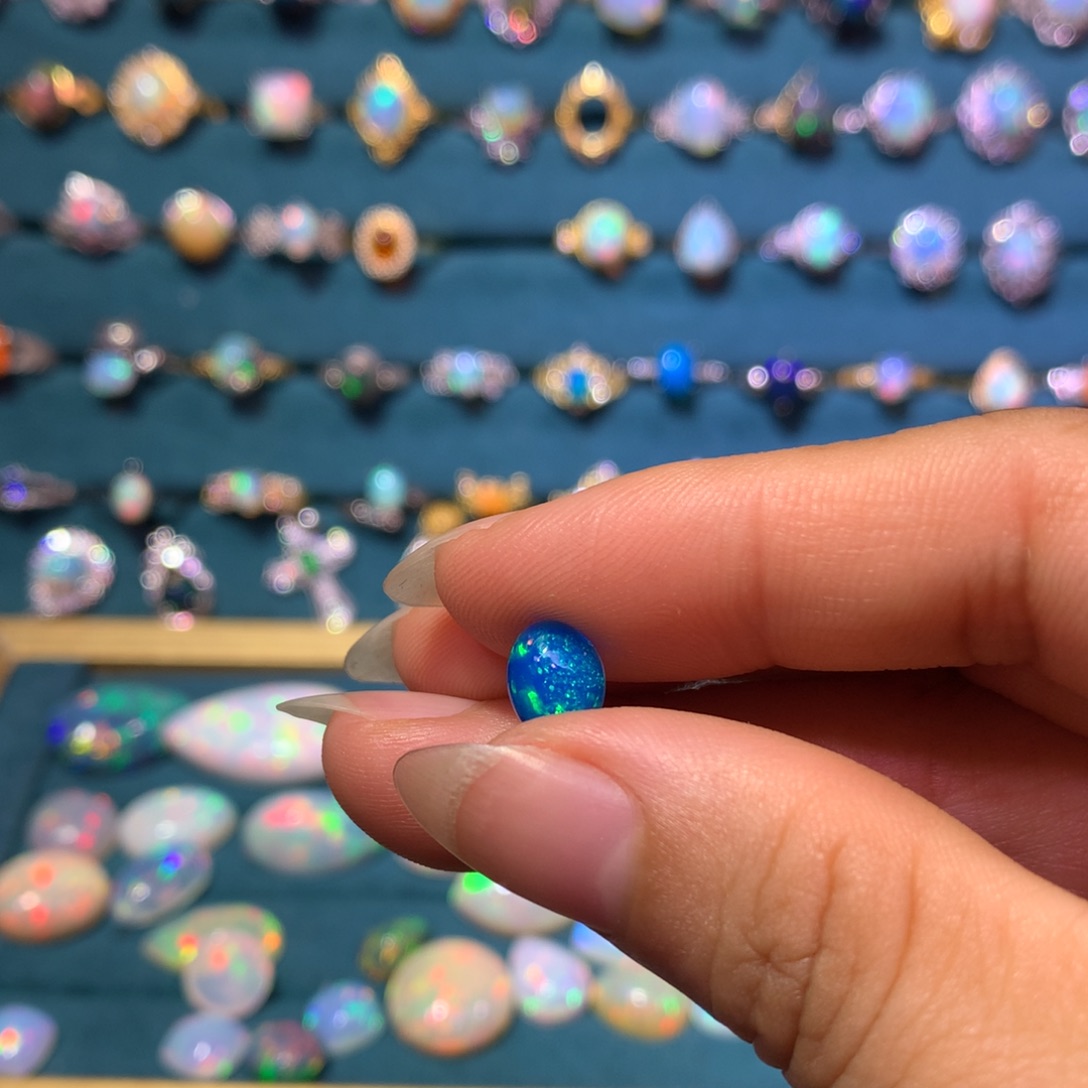 玉***粒欧泊银S925镶嵌裸石定制镶嵌