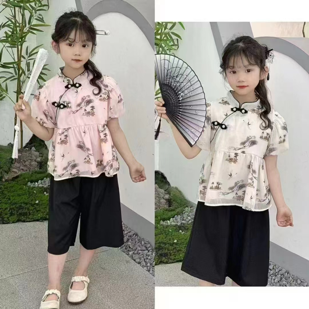 女童2025夏季新款国风两件套B2822