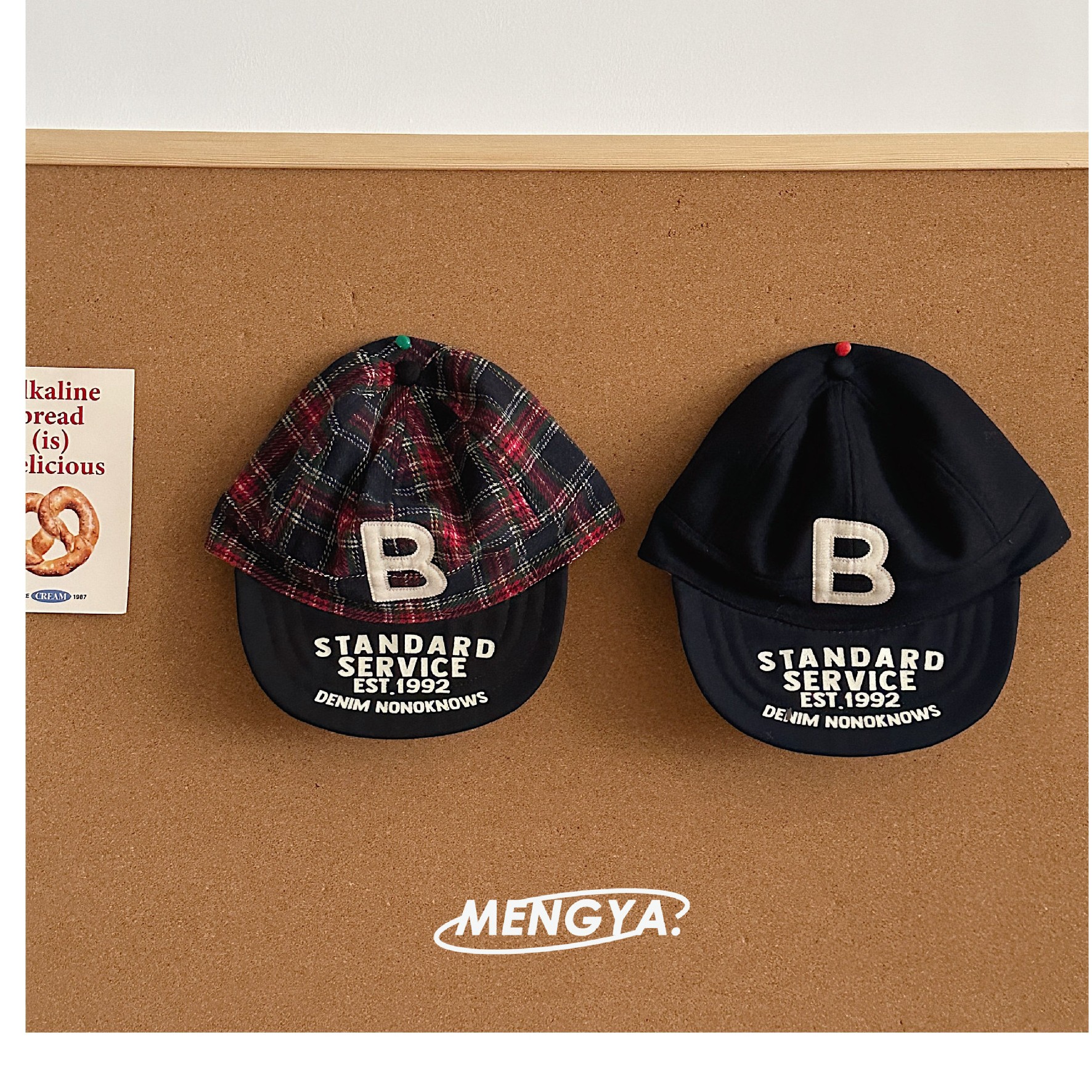 【欧巴家】DD新款毛呢短檐儿童棒球帽软檐鸭舌帽