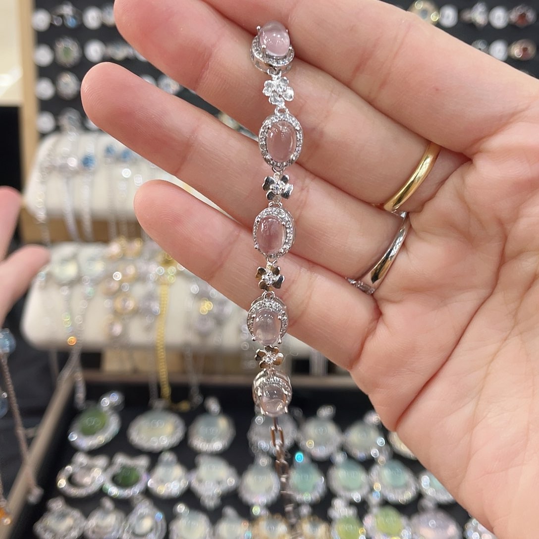 芙蓉石手链银S925镶嵌G**～