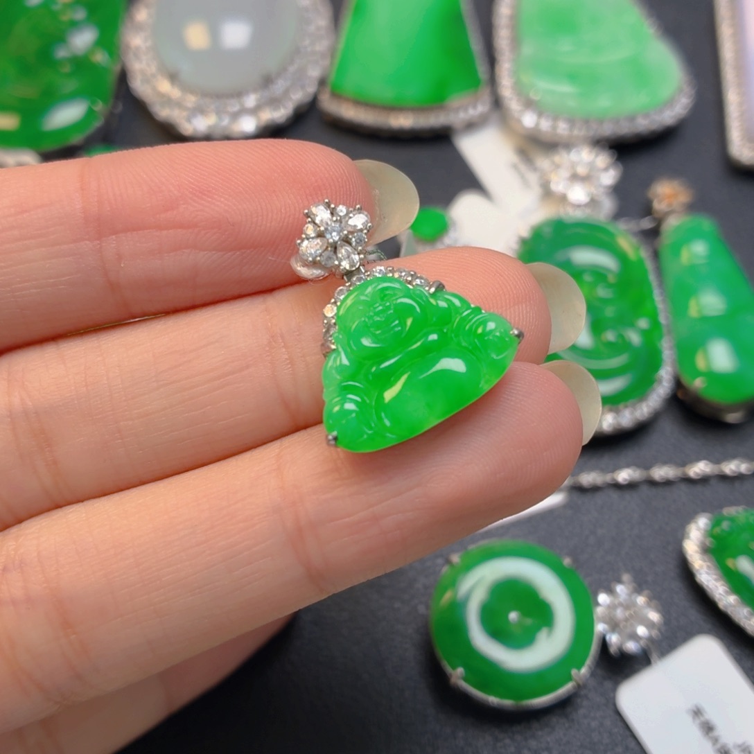 翡翠银S925镶嵌颈饰