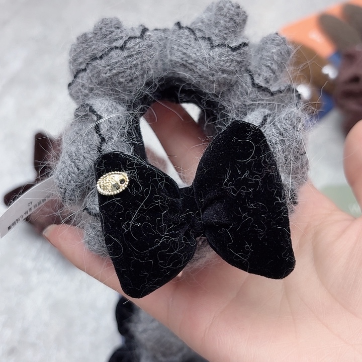 皮质非金属蝴蝶结灰色