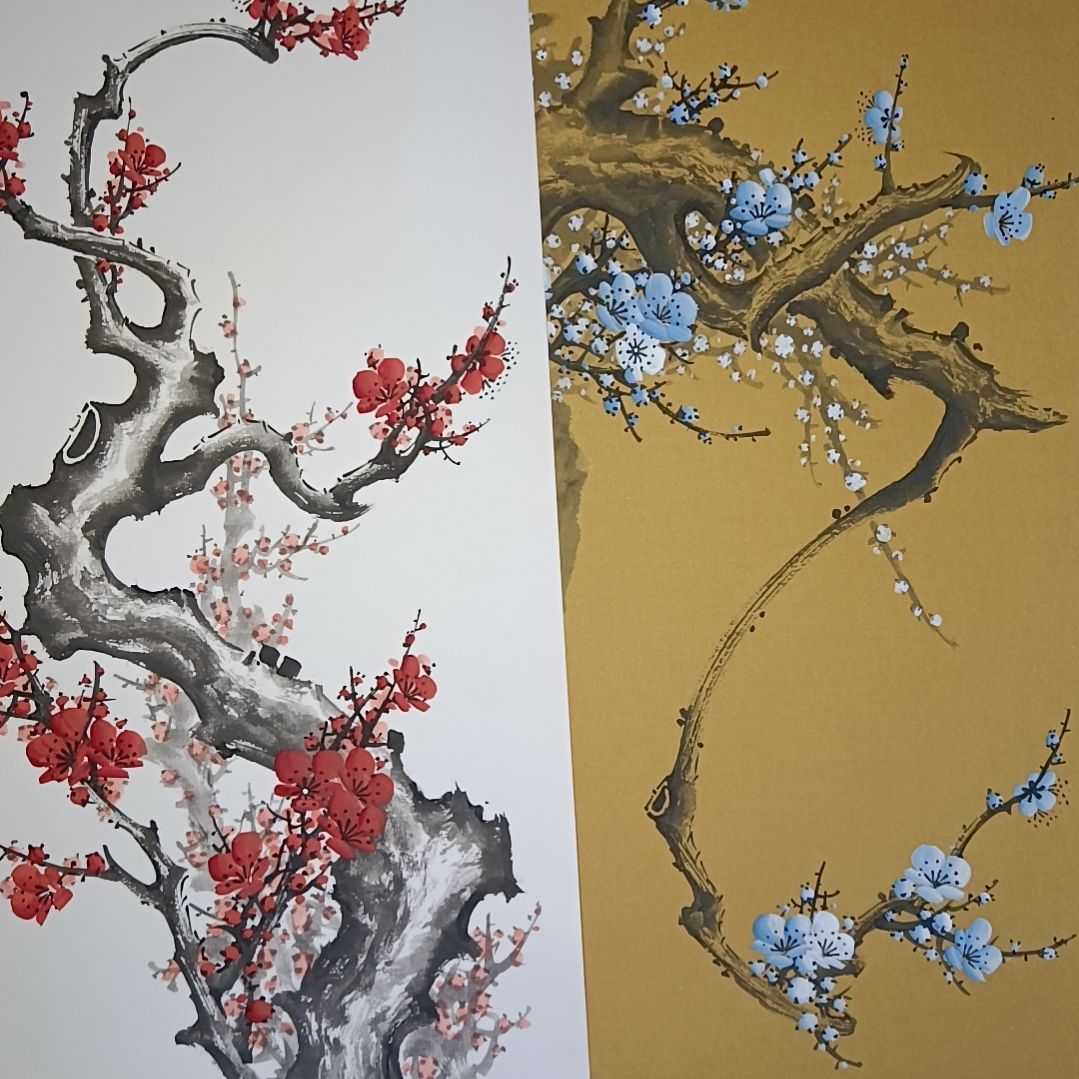 汴***️国画精品梅花卡宣作品