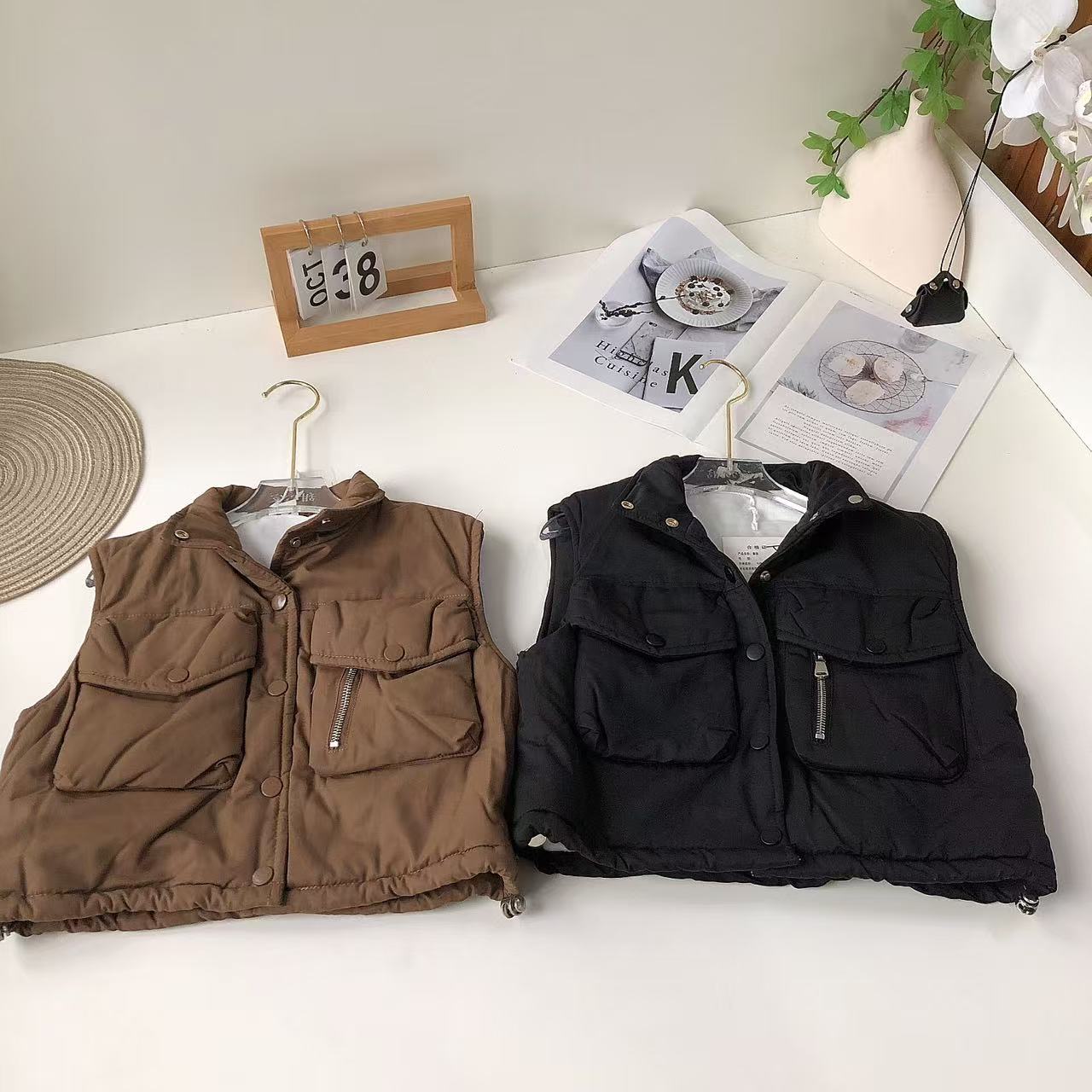 F071儿童新款加绒马甲大口袋款