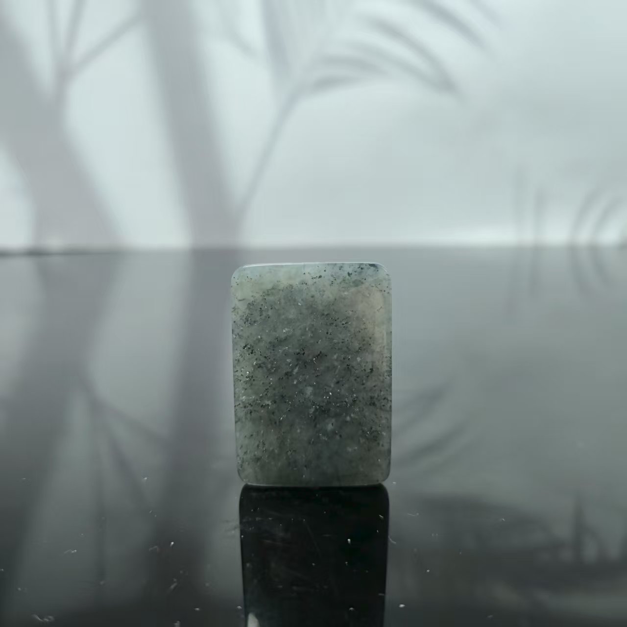 Q和田玉青花无事牌吊坠2271