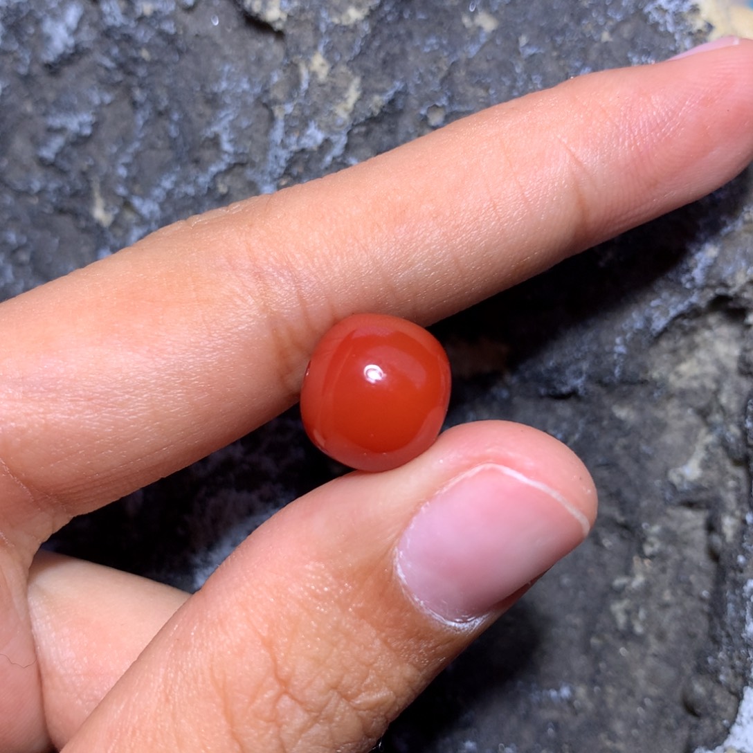 大***o南红玛瑙未镶嵌玫锦老型11.8×10.7微纹