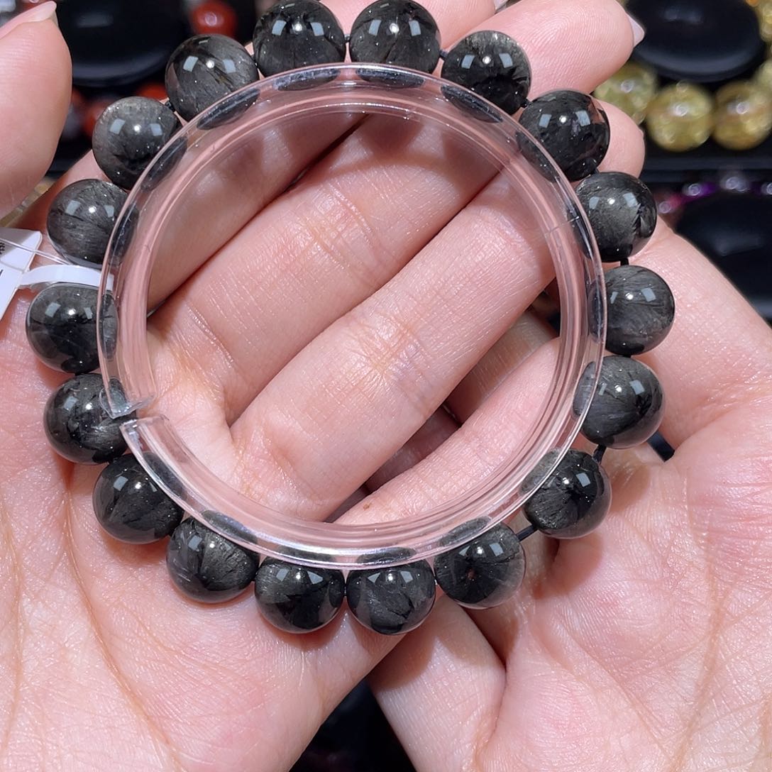 水晶黑极光手链A11未镶嵌灵*