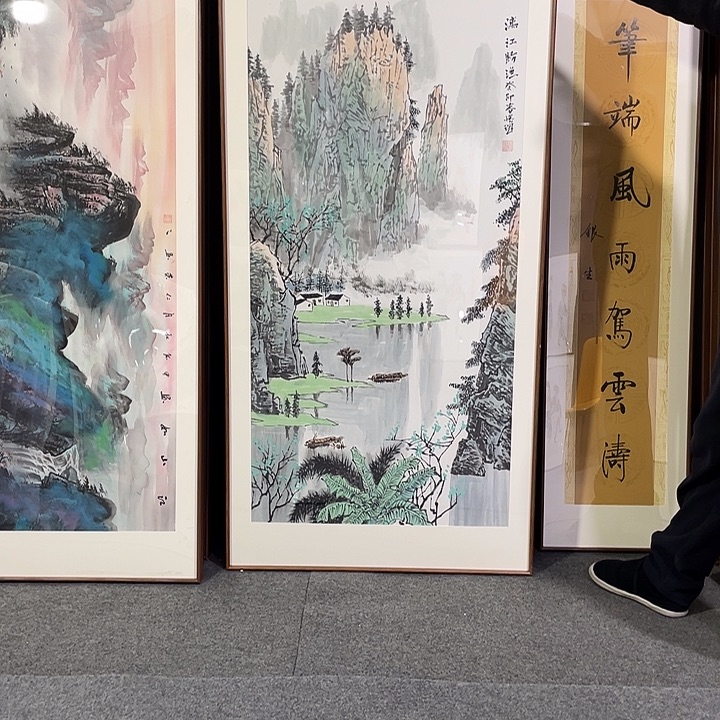 国画手绘画带框发货