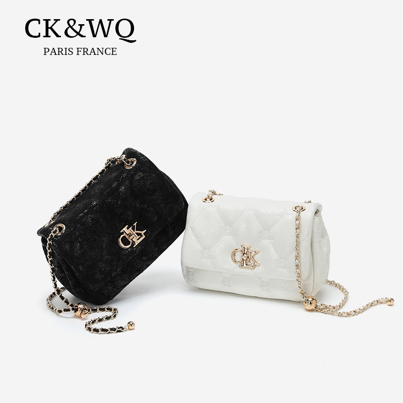 CK&WQ/2025夏季上新 小香风轻奢优雅菱格链条单肩斜挎腋下包 