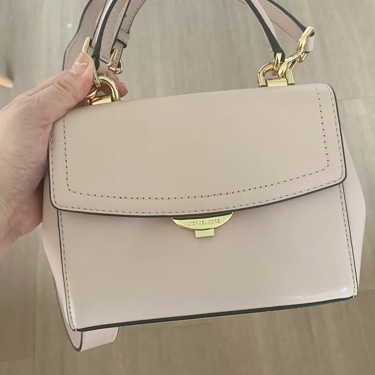 90新 MICHAEL KORS/迈克高仕 mk粉色单肩包