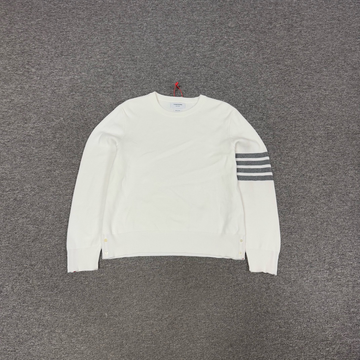 99新 THOMBROWNE 汤姆布朗 白色 TB 四条纹 针织毛衣 99新 3码