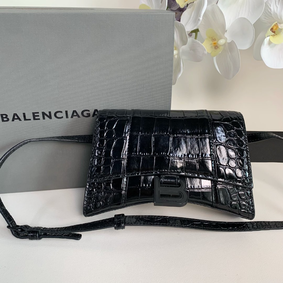 99新 Balenciaga/巴黎世家 鳄鱼纹沙漏 能放手机 新款在售8735 