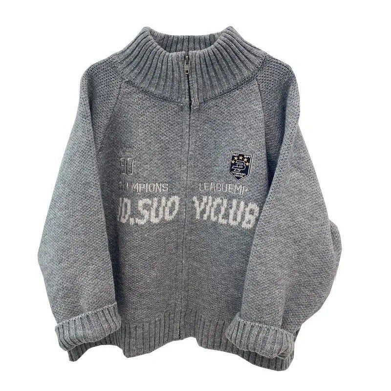 静鑫-小布熊 男童毛衣儿童加厚保暖秋冬针织衫2025洋气印花开衫