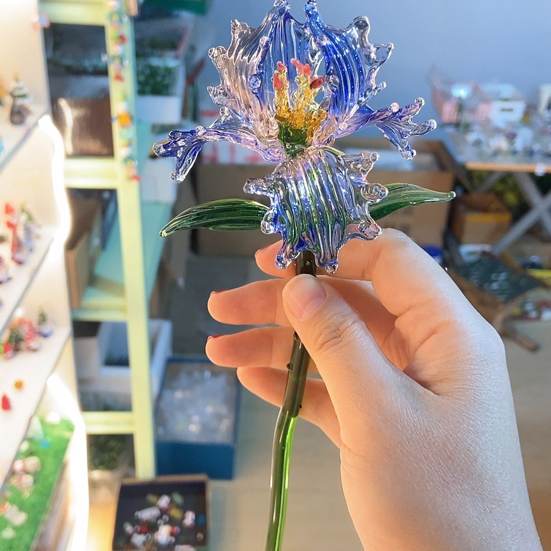 琉璃手工艺品鸢尾花