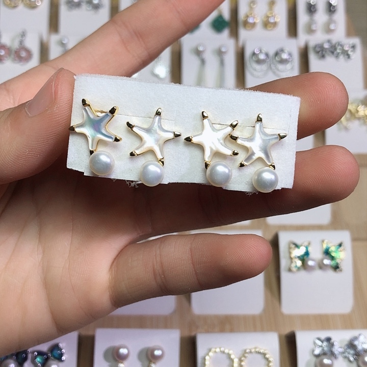 淡水珍珠耳饰银S925镶嵌