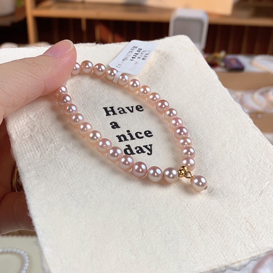 淡水珍珠银S925镶嵌手绳