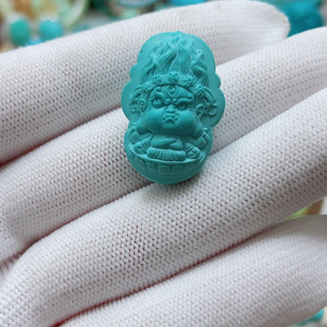 绿松石未镶嵌萌宠小黑天