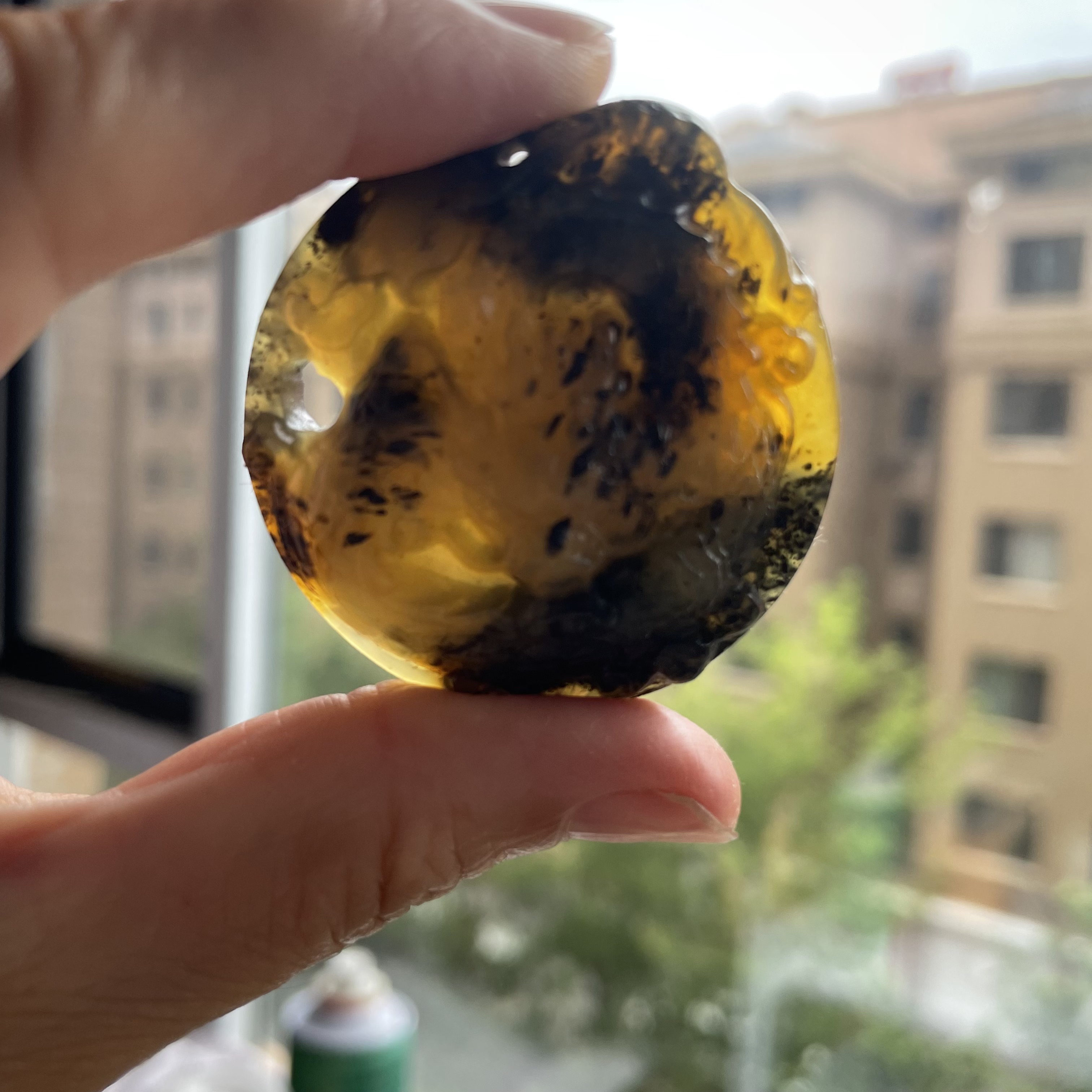 岫玉龙牌吊坠项链