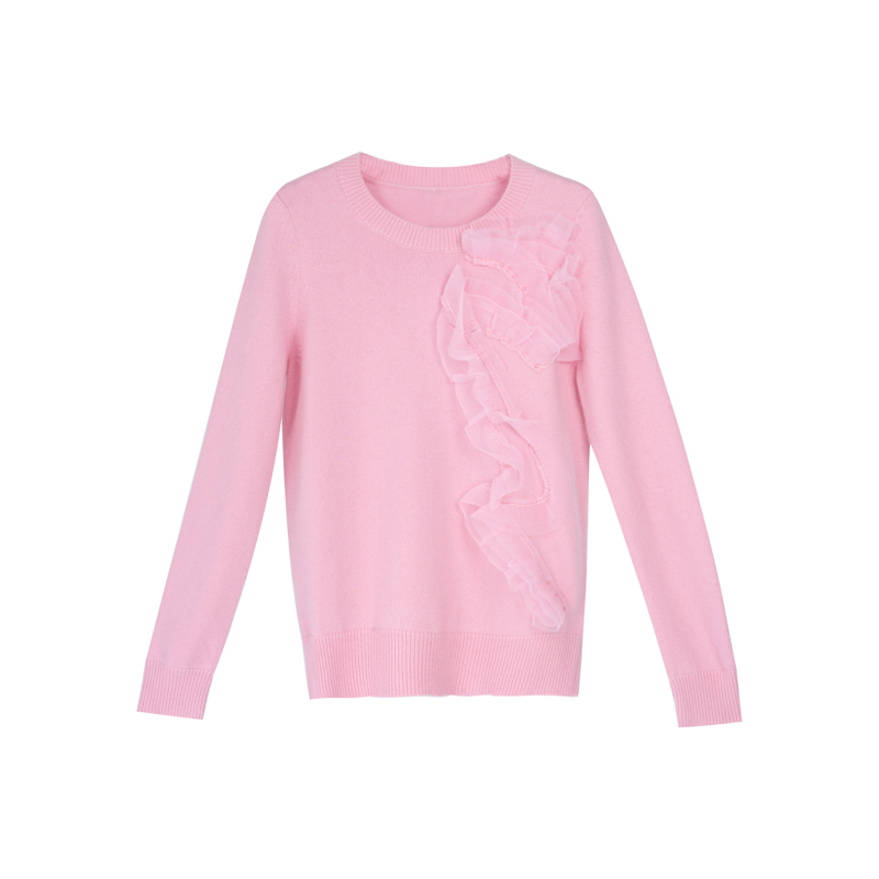 【小熊严选】她翼冬季圆领毛针织衫拼接撞色针织上衣CW1242353789