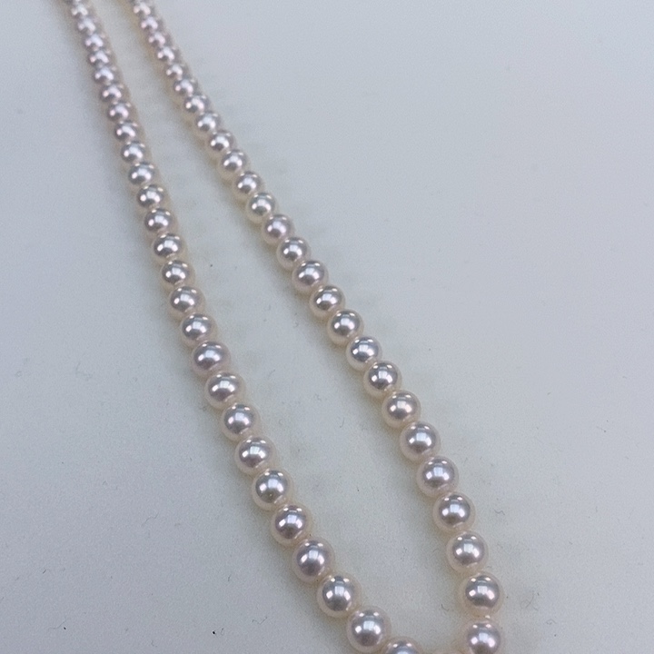 淡水珍珠颈饰银S925镶嵌6-6.5无核正圆浅茶金色