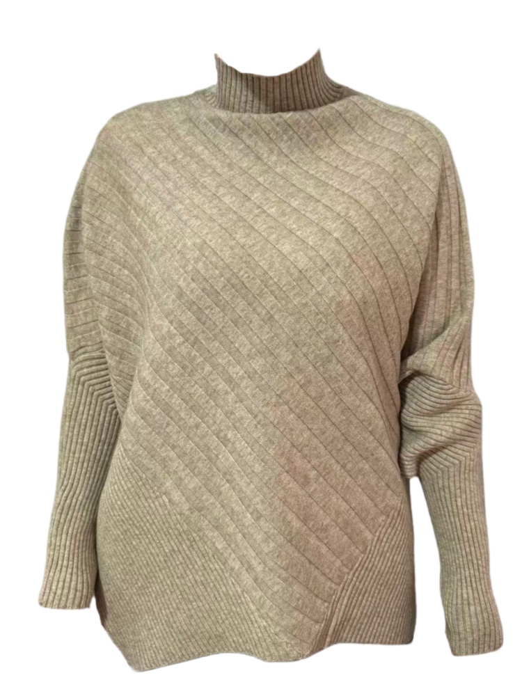 Amy家 微胖mm宽松慵懒风斗篷针织上衣女秋冬纸片人蝙蝠袖毛衣女