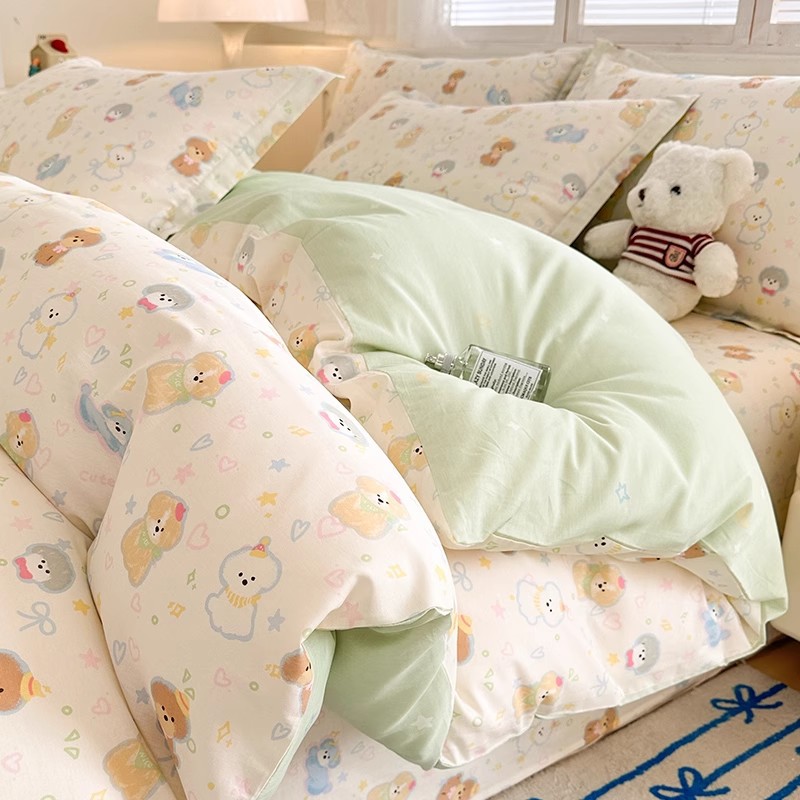 卡通四件套2025新款被套罩床单床笠款三件套床上用品4