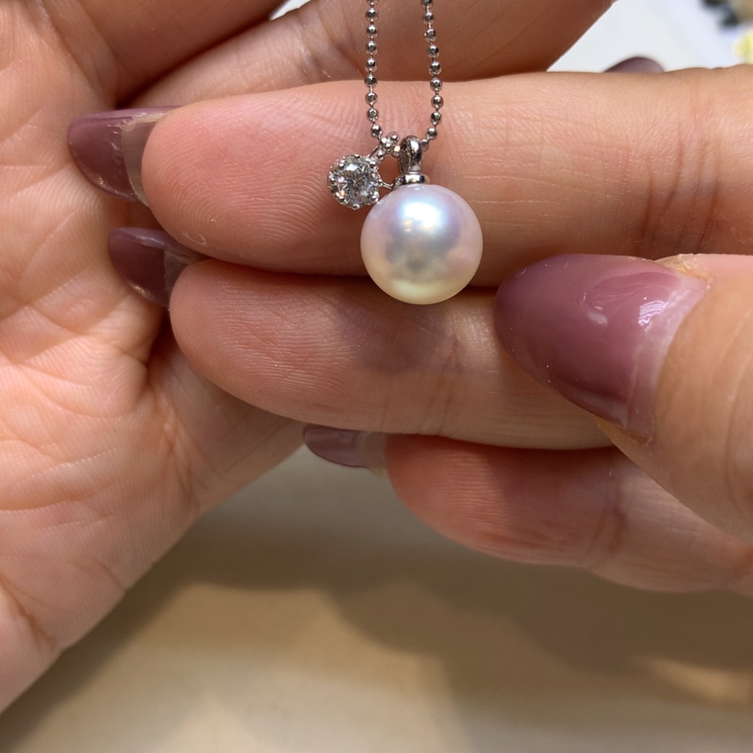 颈饰银S925镶嵌海水珍珠