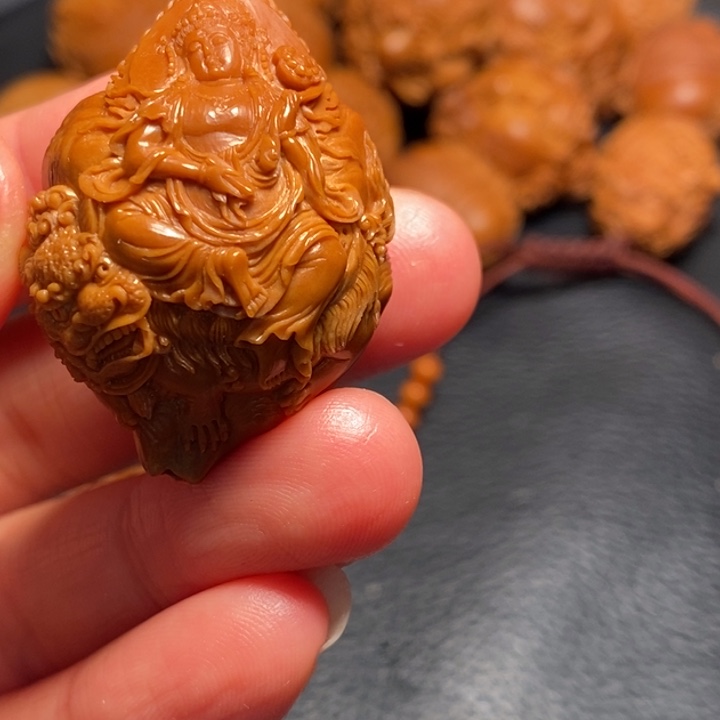 宝***邻橄榄核手串/手链文殊菩萨