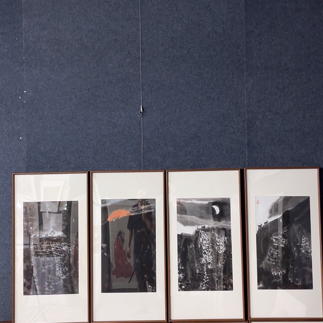 国画手绘画作品带框80/40