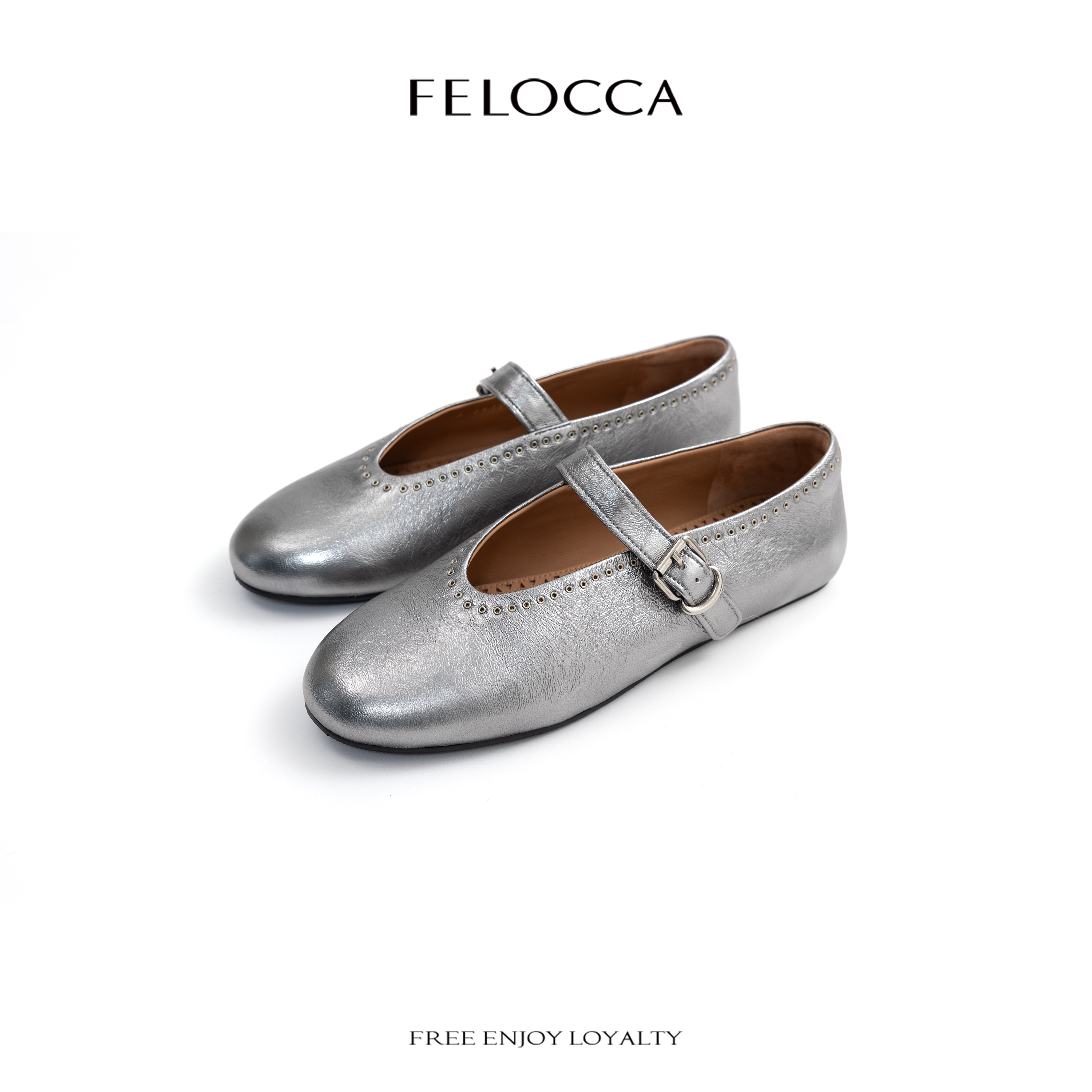 【FELOCCA】圆头玛丽珍少女显瘦浅口时尚单鞋NYN-4540
