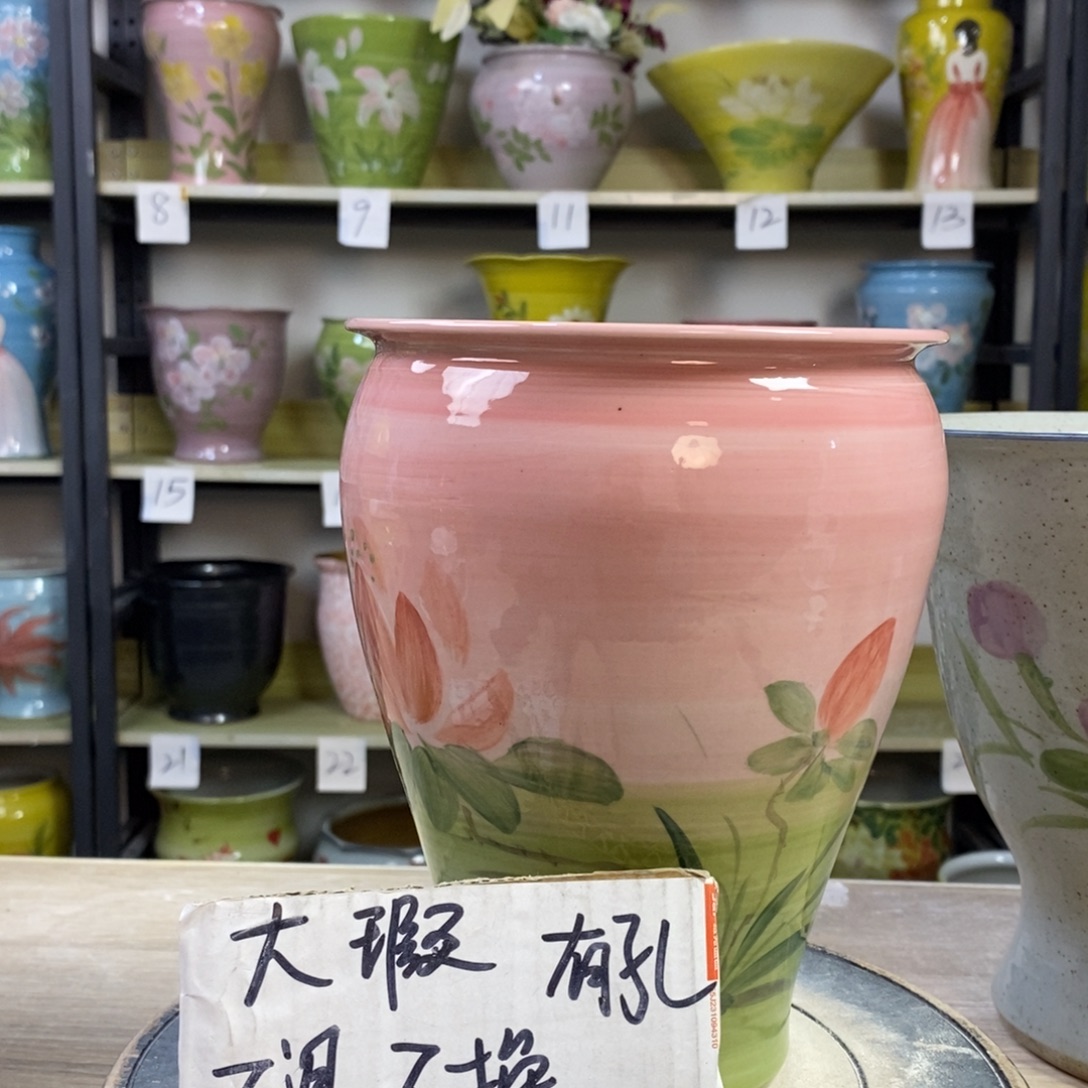 景德镇手工手绘陶瓷花盆