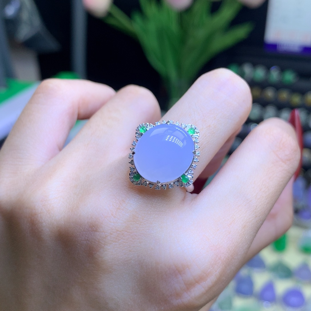 翡翠颈饰18K金镶嵌天然 