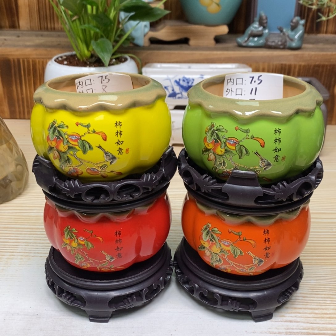 紫砂陶瓷花盆浮力