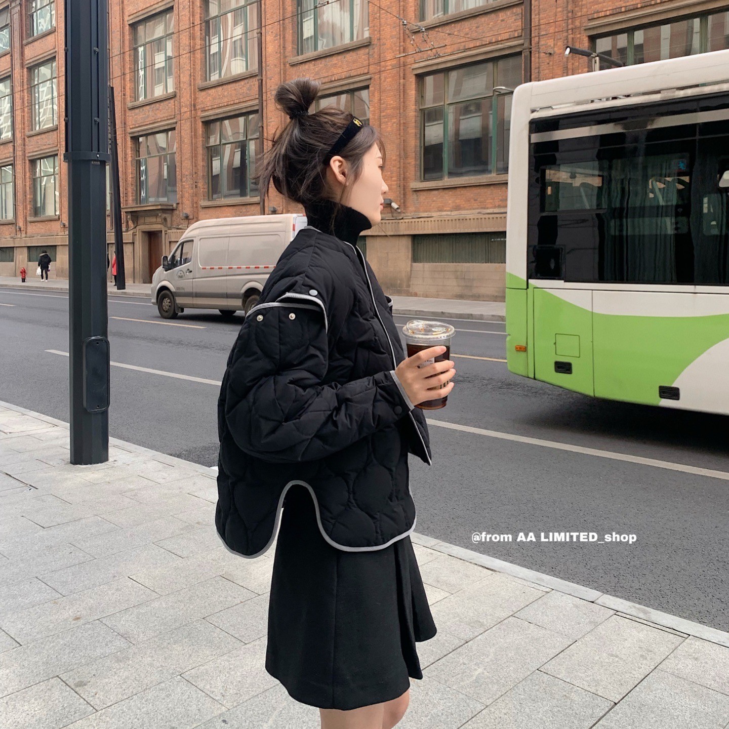 aaaaxbbb 时髦girl 冬季时尚宽松韩版短款百搭两穿折扣