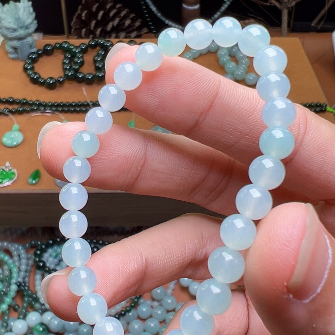 翡翠未镶嵌手串卡6mm