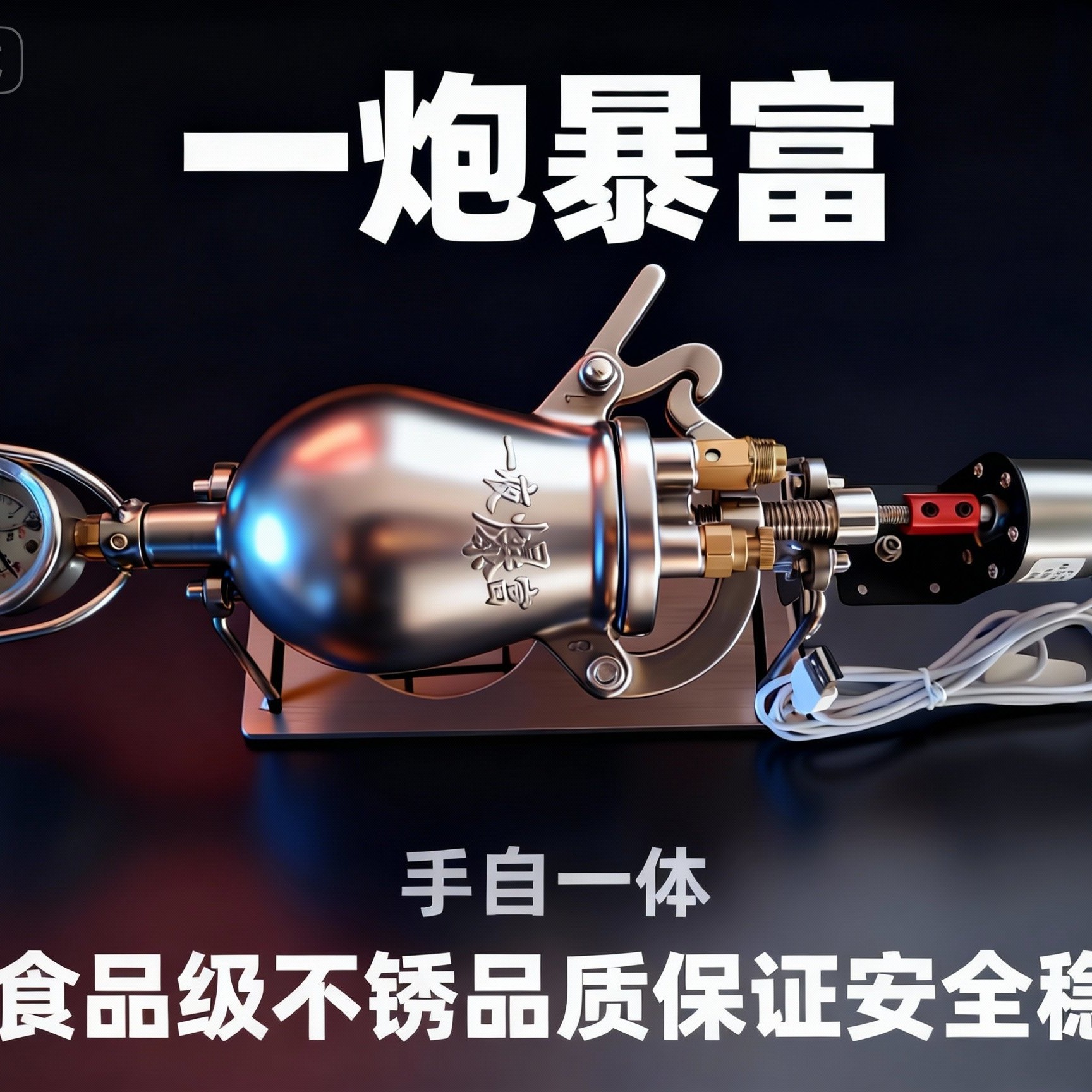 380ML大容量304 不锈钢手自一体迷你爆米花机自动转锅器