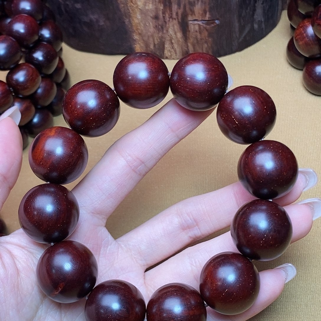 檀香紫檀（小叶紫檀）2.0 圆珠 瑕疵