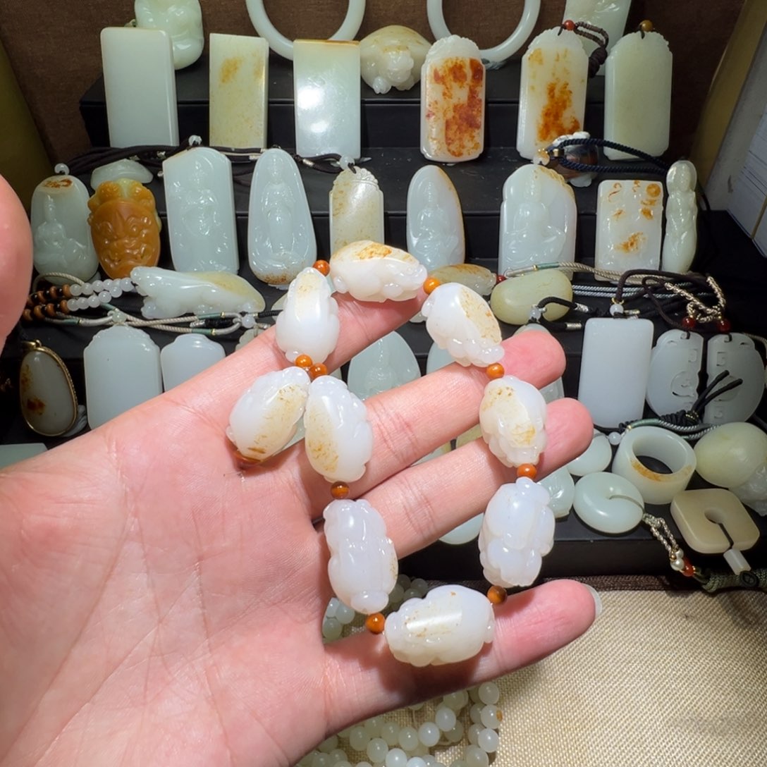 和田玉手串未镶嵌秋****)