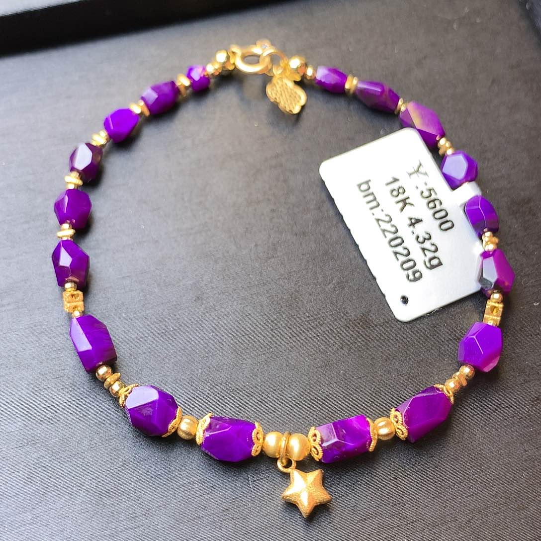 苏纪石（舒俱来）手串18K金镶嵌