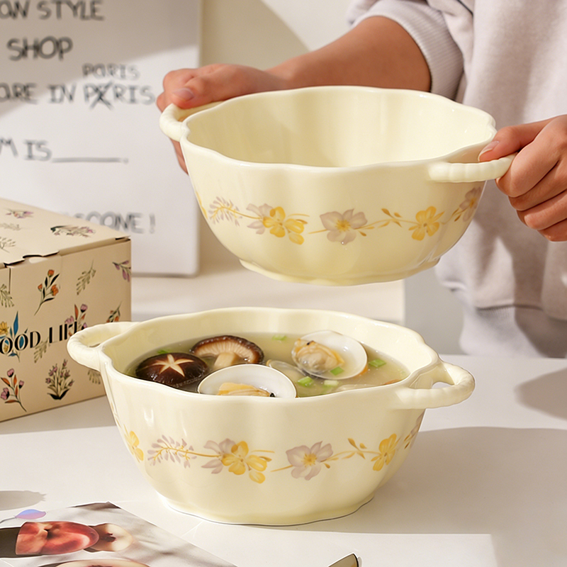 【大汤碗】奶油风紫罗兰大容量汤碗螺蛳粉碗陶瓷家用汤碗陶瓷碗