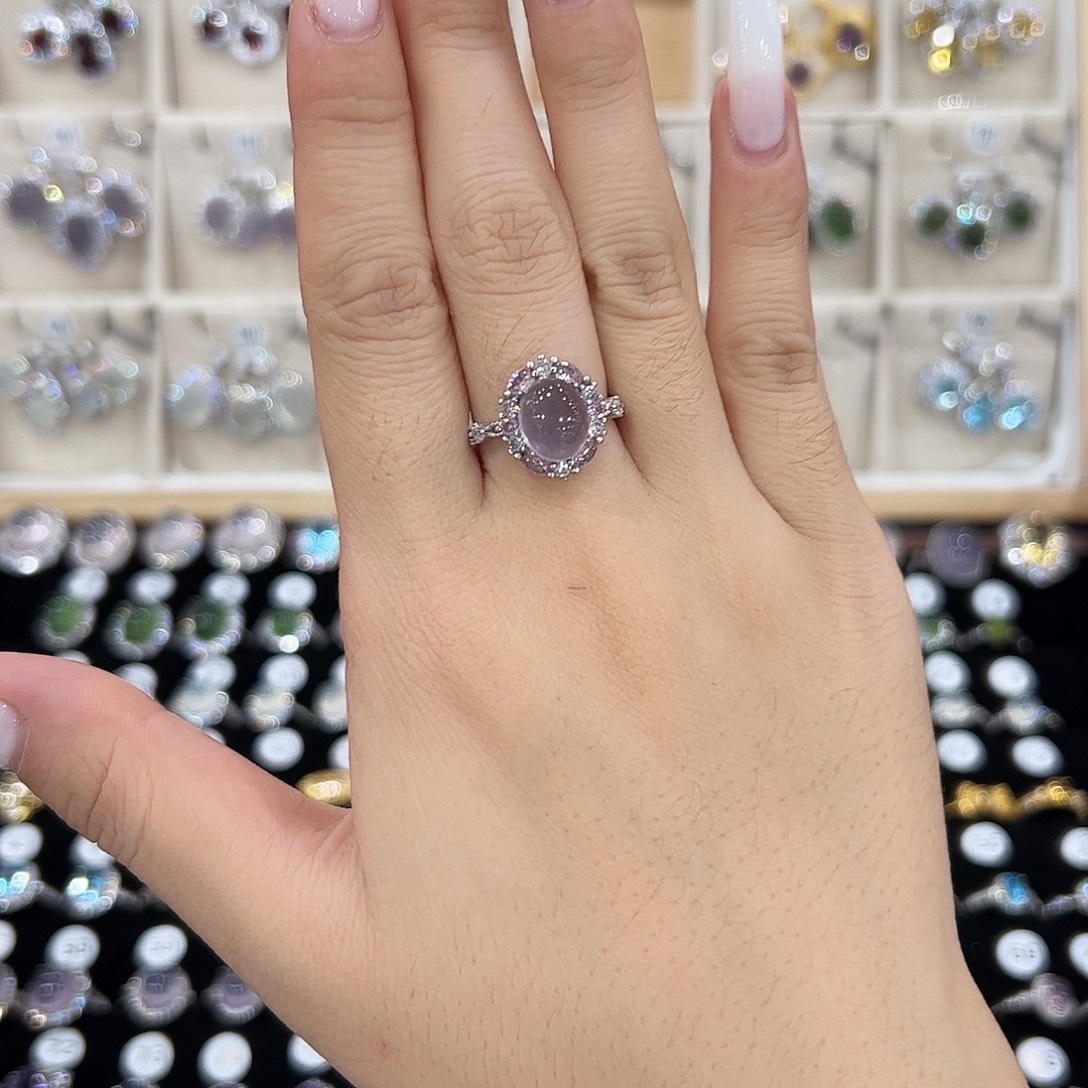 宜***店萤石银S925镶嵌戒指