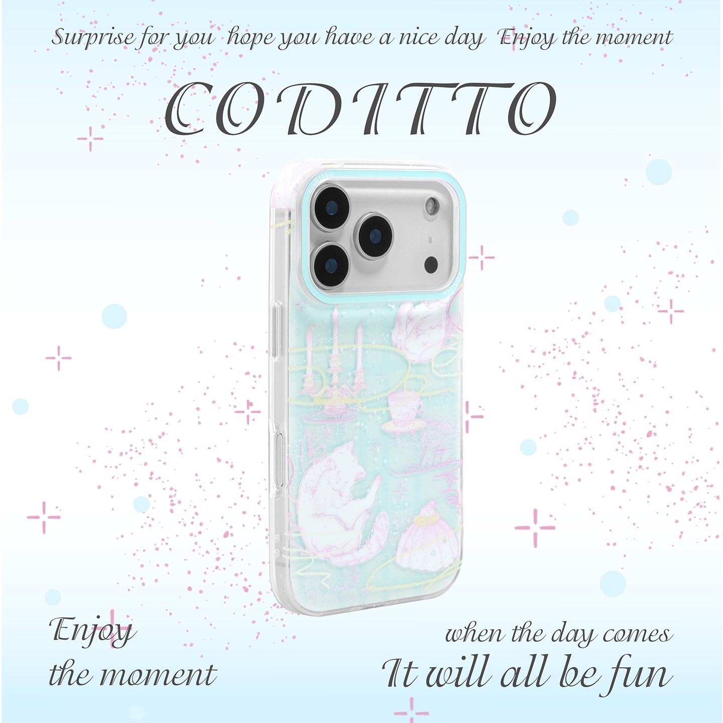 coditto慵懒小猫磨砂双层手机壳适用苹果17pro新款16 15 14promax