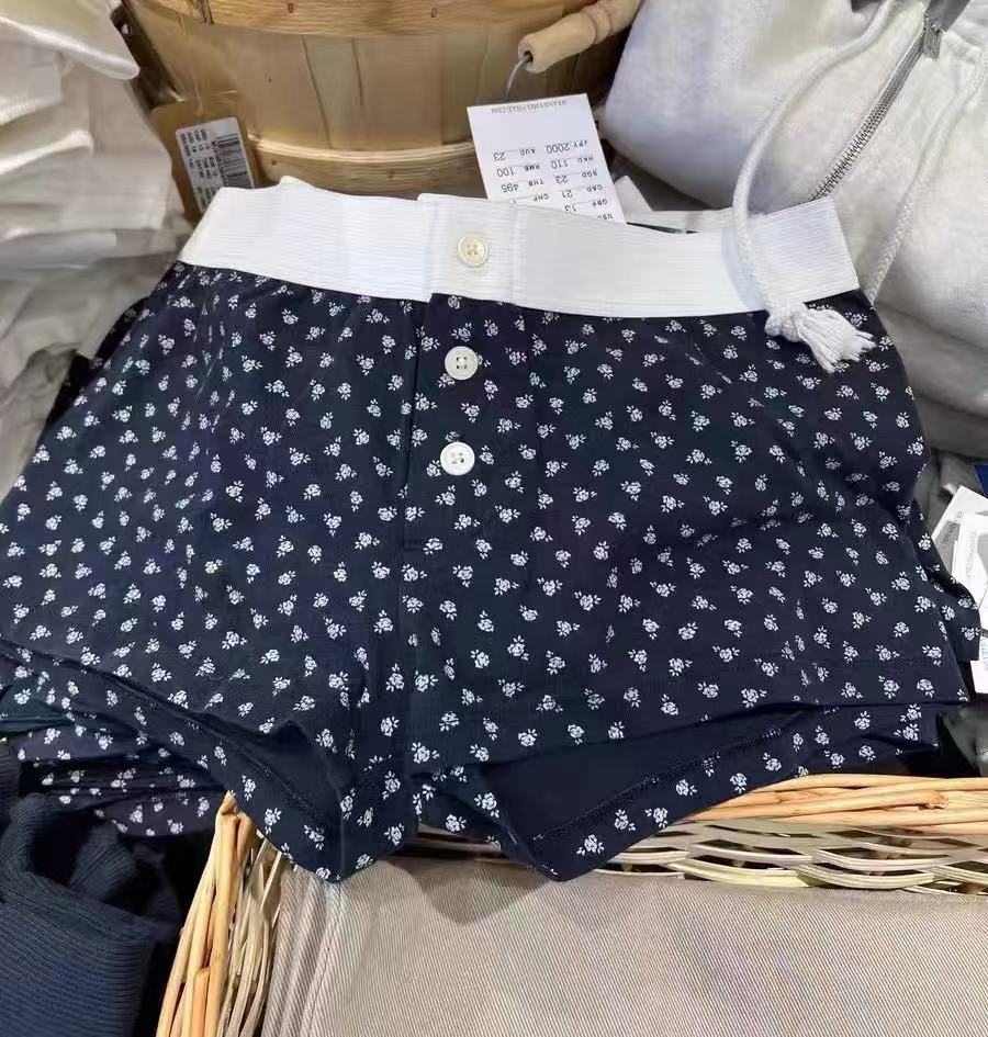 [胖鹅张]美式休闲碎花三扣短热裤 #6239[实物以直播间展示为准]