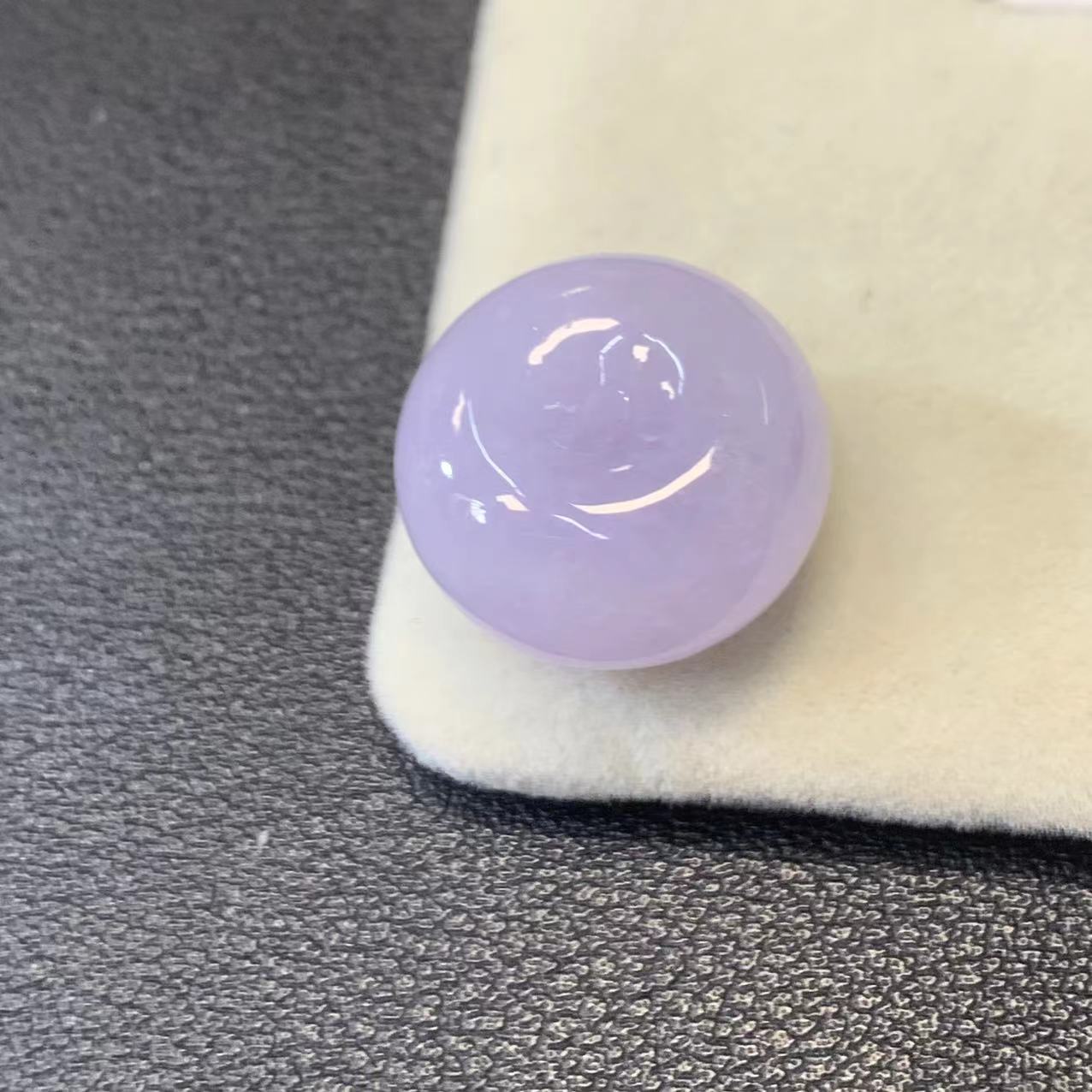 【金鑫】淡粉紫罗兰面包扣翡翠吊坠*老种厚装面包扣缅甸翡翠A货